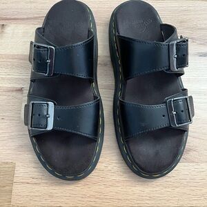 Dr. Martens Black Double Buckle Sandals